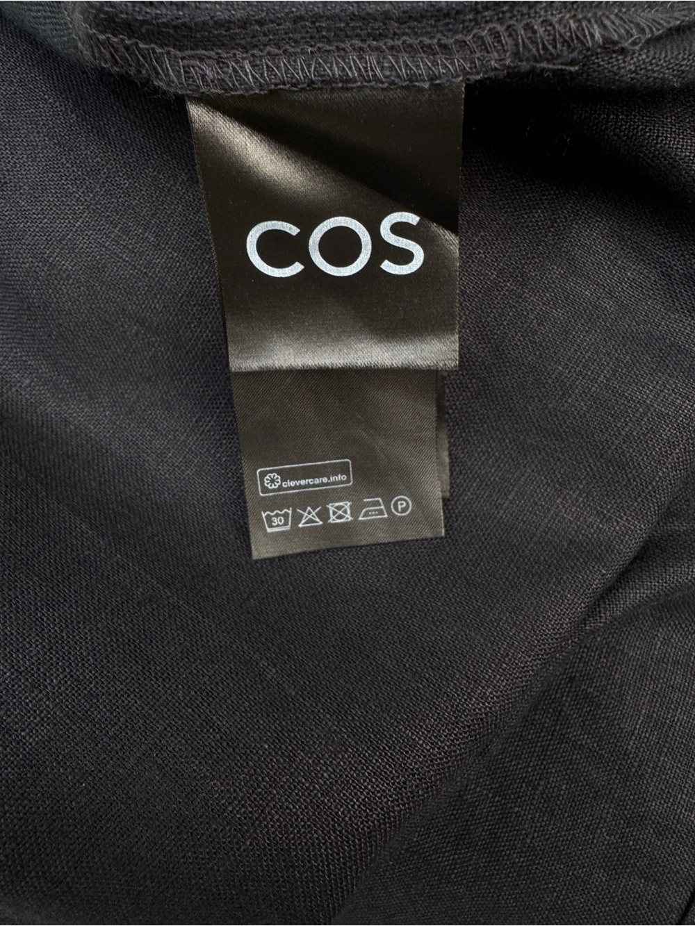 COS 100% Linen Summer Black Maxi Shirt Dress Oversized Size S - Picture 7 of 7